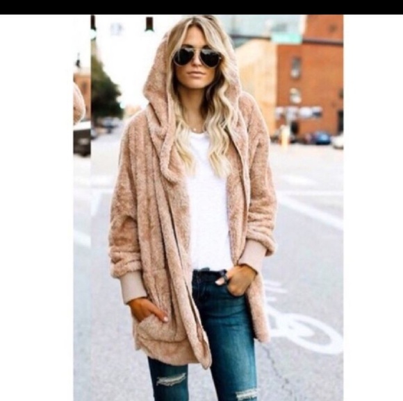 Cozy Hoodie Jacket with Pockets - Picture 3 of 4